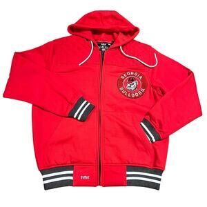 Men's Franchise Club Red Georgia Bulldogs Walk-On Full Zip Hoodie Jacket Size Md